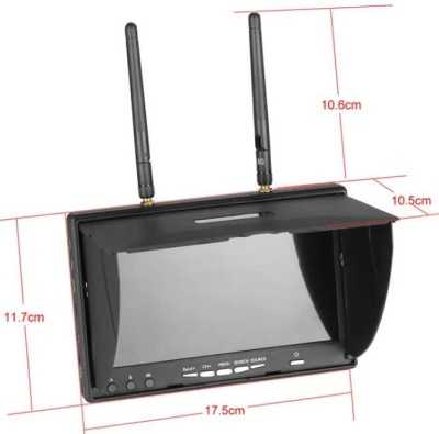 LT5802D + DVR FPV монитор 7" 800x480 5.8Ghz 40ch diversity х2 Мониторы видеонаблюдения фото, изображение